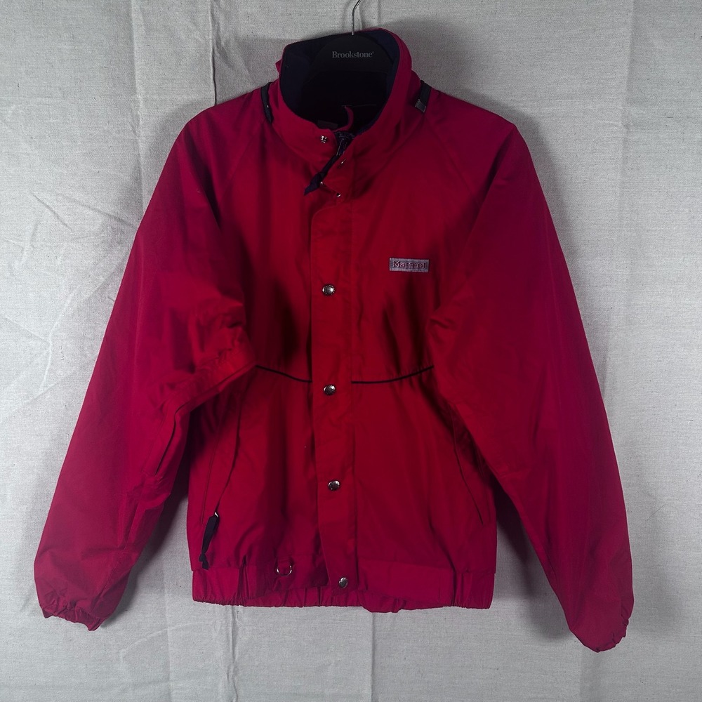 VTG Marmot Gore-Tex Jacket Mens M Red DriZone Shell Full‎ Zip Outdoor Rain Coat